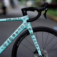 22 sets/sheets of graffiti DIY bicycle frame protective stickers - cartoon mountain road fork protective film, cool car decorati