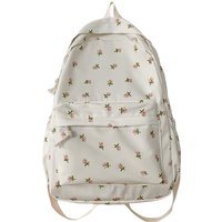 Nylon Backpack New Simple And Fresh Large Capacity Backpack For Junior High School Students Small Floral Backpack