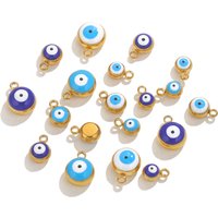 10pcs Stainless Steel Round Small Charms Devil's Eye Charms For Jewelry Making Earring Bracelet Pendant Jewelry Findings Bulk