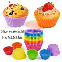 6-30pcs Silicone Baking Mold Set , Round Non-Toxic Cupcake Molds 7x4.2x3.5cm, Perfect Gift & Home Kitchen Upgrade