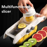 Multifunctional Lemon Slicer Vegetable Grater With Basket,V-blade Fruit Potato Chopper Carrot Cutter Slicer Kitchen Accessories