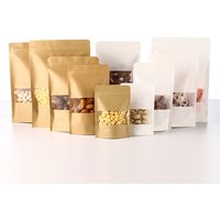 100pcs Zip Lock Packing Bags Kraft Paper Stand up Pouch with Window Zipper Packaging Bags for Small Business image 4