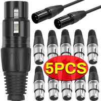 1/2/3/4/5Pcs 3Pin XLR Male XLR Female Converter XLR Microphone Audio Cable Metal Cannon Plug Connector Amplifier Accessories