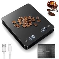 Electronic Coffee Scale with Silicone Pad Digital Coffee Scale with Timer LED Display USB Charging Home Cafe Use Good Gift