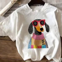 Dog animation printed short sleeved T-shirt, summer children's daily and outdoor multifunctional casual top