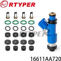 4 Fuel Injectors Repair Seal Kits for Subaru Impreza WRX Forester; EJ25 STI FIT Denso 16611AA720