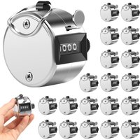 8/20Pcs Clicker Counter 4 Digit Metal Hand Count Tool Clicker Mechanical Pitch Counter Tally Count Tool for Coaching Knitting