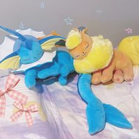 Big Size Sleeping Pokemon Flareon Vaporeon Plush Toy Stuffed Doll Cute Eevee Birthday Gift
