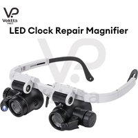 8X/15X/23X 9892H Magnifying Glass Jeweler Watchmaker With LED Light Telescopic Headband Magnifier Glasses Reading Loupes Eyewear