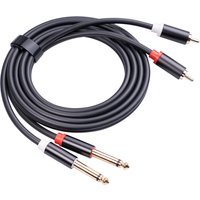 1.5m Dual RCA Male to Dual 6.35mm Jack Male Audio Cable 2 to 2 Connector Converter Adapter Splitter Cord
