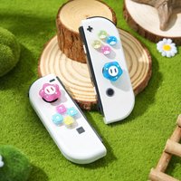 Bling Mushroom Star Silicone Dpad Cross Button ABXY Key Sticker Skin Case For Switch/NS Oled Joy-con Thumb Stick Grip Cap Cover