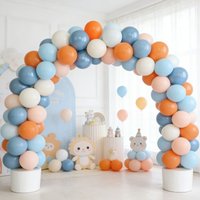 Orange Blue Balloons, Orange Macaron Retro Sea Blue White Balloons for Birthday Shower Graduation Engagement Party Decoration