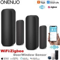 Tuya WiFi/ZigBee Door Window Sensor Smart Home Wireless Door Open Close Detectors APP Remote Alarm Work with Alexa Google Home