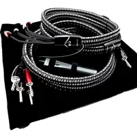 Pair K2 Speaker Cable 1000 Series Silver Banana Spade Plug Bi-wire HiFi Audio Amplifier Loudspeaker Wire
