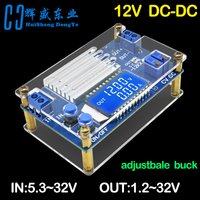 12A Constant Voltage Constant Current LCD Voltage Current Display Adjustable Step-down Power Supply Module 5.3-32V To 1.2-32V