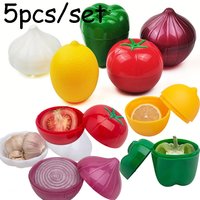 5pcs Food Savers Avocado Keepers Storage Container for Onion Lemon Pepper Tomato Garlic Creative Kitchen Refrigerator Gadget
