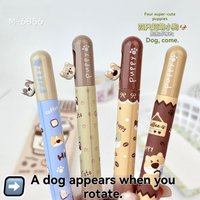 4PCS Afternoon Dog Coffee Spinning Gel Pen Coconut Latte Fragrance Cute Puppy Smooth Fast Dry Brush Question Pen