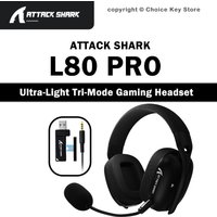 ATTACK SHARK L80PRO Wireless Gaming Headset Tri-Mode 2.4GHz Bluetooth Wired 40mm Drivers Mic Low Latency Lightweight Headphone
