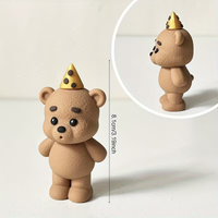 Bear Cake Decorations Cute Brown Teddy Bear Cake Topper for Kids Boy Girl 1st Birthday Party Decor Wedding Baby Shower Supplies