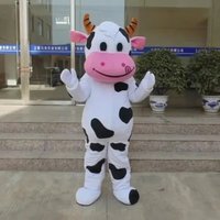 Milk Cow Mascot Costume Cartoon Adult Cosplay Cow Mascotte Outfit Suit Advertising Animal Party Carnival Halloween Costumes