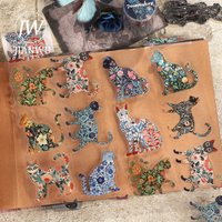 JIANWU 60mm*200cm Vintage Flower Cat Landscape Material Collage Scrapbooking PET Tape Creative DIY Journal Stationery