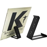 2Pcs V-Shaped Metal Stand Black/Sliver Iron Holder for LP Vinyl Records Books Magazines Desktop Display Rack for Tablet Photo LP