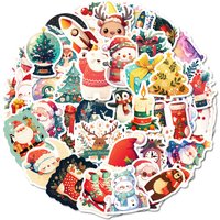 AliExpress GOGOTU 10/30/50PCS Christmas Cartoon Stickers Christmas Gift Sticker Festivals Accessories Decals Scrapbook Luggage Laptop Phone Bike