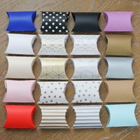 50/100PCS Pillow Candy Boxes Kraft Paper Gift Box Packaging Wedding Party Favor DIY Supply Accessories Decoration Baby Shower