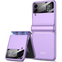 For Samsung Galaxy Z Flip 4 Magnetic Hinge Case with Screen Protective Film All-inculsive Shockproof Matte Cover