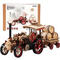 Robotime Rokr Car Model Building Kit 3D Wooden Puzzle Steam Kit 1:28 Mechanical Steam Locomotive Awesome Gifts for Adults Teens image 4
