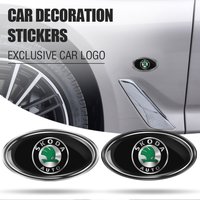 Car Aluminum Logo Side Body Fender Sticker Trunk Decoration For Skoda Octavia A5 Scala VRS Vision Kodiaq Rapid Fabia VII Superb