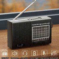 Mini Multi-band Radio High Sensitivity FM AM SW Radios Receiver Built-in Speaker Rechargeable with 3.5mm Headset Jack for Elder