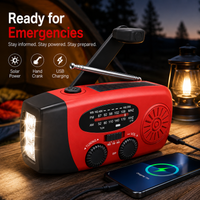 Emergency Hand Crank Radio Solar Powered AM FM WB Radio with LED Flashlight USB Charger for Camping Hiking Survival Kit