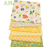 Chaihno,Yellow Floral Printed Twill Cotton Fabric,Patchwork Clothes,DIY Sewing Quilting For Baby Children Bedding,Shirt Material