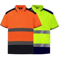 Two Tone Safety Work Shirts with Buttons Front High Visibility Safety Short Sleeve Polo Shirt Hi Vis Workwear Shirt