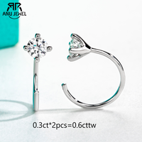 AnuJewel 4mm D Color Moissanites Classic Hoop Earrings for Women 925 Sterling Silver Jewelry 18K Gold Plated Earring Wholesale