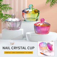 Glass Dappen Dish With Lid Nail Art Liquid Powder Glassware Bowl Flower Shape Washing Pen Cup Nails Accessories And Care Tools