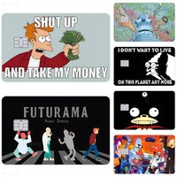 Anime F-Futurama Cartoon Cartoon Credit Card Skin Stickers For Bank Card Bus Metro Card Sticker Waterproof Women Gift