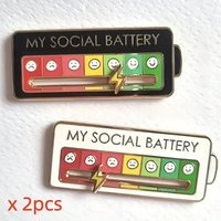 2pcs emotion conversion display brooch badge