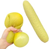 Simulation Sour Pickle Squishy Toys Soft Slow Rising Cucumber Stress Relief Fidget Toy Anti‑anxiety Squeeze Toy for Party Gift