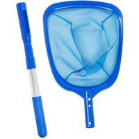 Pool Leaf Skimmer Net with 3 Section Telescopic Pole Fine Mesh Deepwater Net for Pool Pond Leaves Debris Cleaning