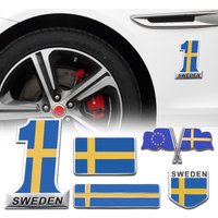 1Pcs Aluminum Sweden Flag National Flag Emblem Sticker Car Trunk Badge Fender Body Decal For Volvo XC40 XC60 XC90 C30 V40 V60