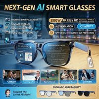 2026New 800W 4K Pixel Smart Glasses Men 160+Language Translation ChatGPT Music Anti-shake Photos &Video Call AI Sunglasses Women