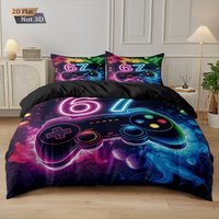 3pcs Cyber Graffiti 67 Game Controller Printed Core Free Down Duvet Cover Set Multi Size Bedding Decoration Machine Washable