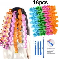 Heatless Hair Roller Spiral Hair Curlers Magic Curls Hair Rollers with Hooks No Heat Hair Curlers DIY Curly Hair Styling Kit