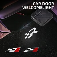 1/2Pcs R Racing Flag Logo Car Door HD LED Lamps Projector Courtesy Welcome Lights For SEAT Cordoba Ibiza Leon Altea Cupra Ateca