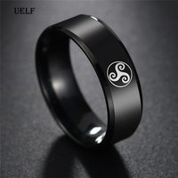Uelf New Model Ring Men Titanium Black Anti-allergy Smooth Simple Wedding Couples Rings Bijouterie for Man or Woman Gift