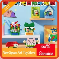 Areax Crayon Shin Chan Fun Time Calendar Magnetic Building Block Fridge Magnet Blind Box Diy Assembly Toy Anime Manga Fans Gift