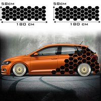 Honeycomb Side Door Sticker Rear Fender Sticker Car Sticker Suitable for Any Vehicle Vinyl Car Wrap Side Graphic Sticker Decal