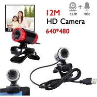 USB Webcam 12.0 MP HD Web Cam Computer Laptop PC 360 Degree Rotatable Clip-on Glass Lens Camera for Youtube Skype MSN